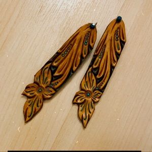 Tooled Leather Earrings